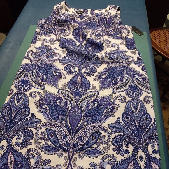 NWT Alyx 16W Sleeveless Midi Paisley Dress Cottagecore Grandmacore Granny Chic - Picture 1 of 6